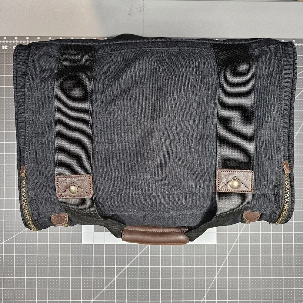 Vintage Eddie Bauer Weekender Duffle Bag Canvas Leather Trim Carry On Tote Gym